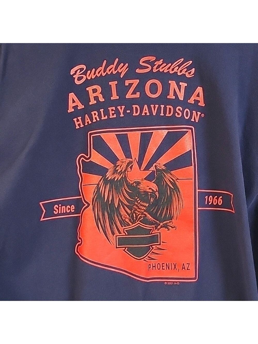 Harley-Davidson Buddy Stubbs Phoenix Arizona Pocketed Blue T-shirt, Sz 3XLT
